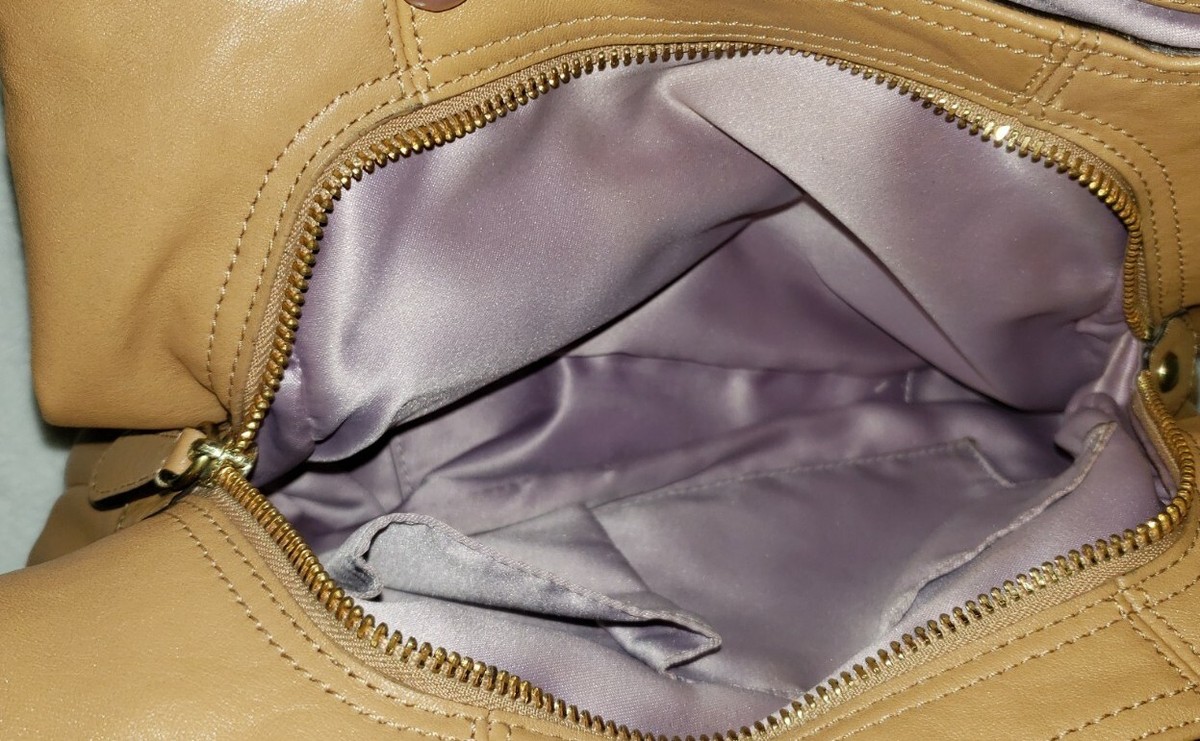 Coach F21926 Ashley Leather Hobo Handbag Shoulder Bag. Tan w