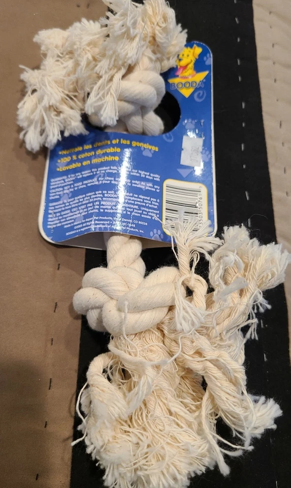 Booda 2 узла веревки кости собаки игрушка, маленький, белый новый Бесплатная доставка 11» двойной узел - Изображение 2 из 4