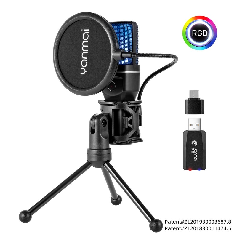 Yanmai SF-777W USB Mic Noise Reduction Cardioid Microphone for Streaming Gaming