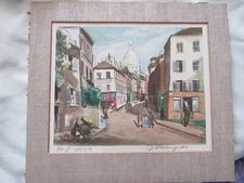 VINTAGE SIGNED "HANDCOLORED PARIS SCENES" BY PERIGOT "IMPORTED HAND COLORED"