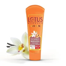 Lotus Herbals Safe Sun Invisible Matte Gel Sunscreen SPF 50, (100g) Orange