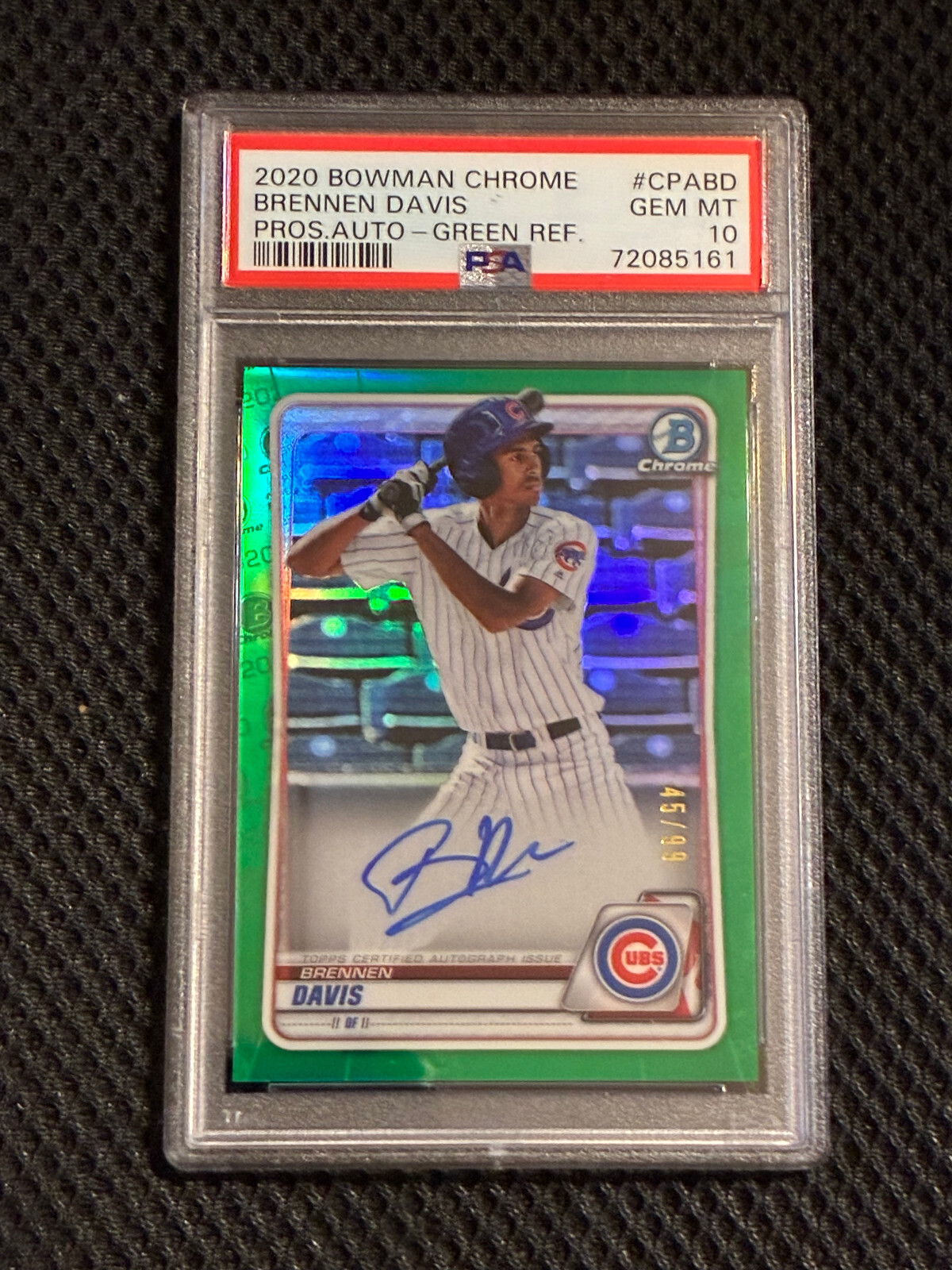 2020 Bowman Chrome Brennen Davis Green Auto /99 PSA 10 Mariners POP 16