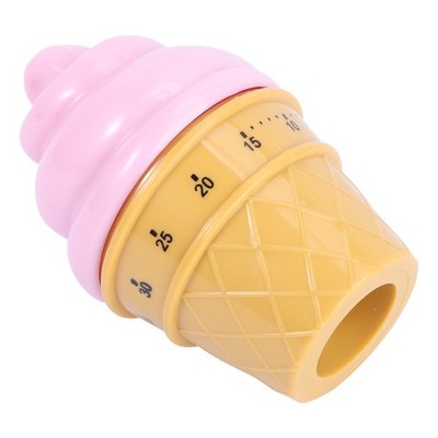 1pc Funny Ice Cream Mechanical Timer Practical Kitchen Timer Erinnerung (Pink)