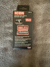 New - ICON Locking Flex Head Ratchet and Bit Set, 35-Piece