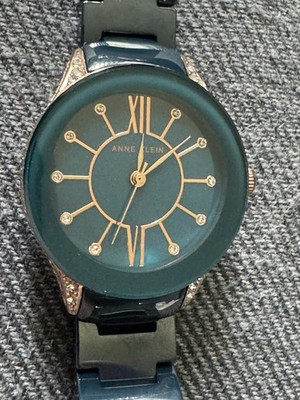 Anne Klein Ladies Watch AK12388 w/ Dk Green  Band, New Battery, Works 