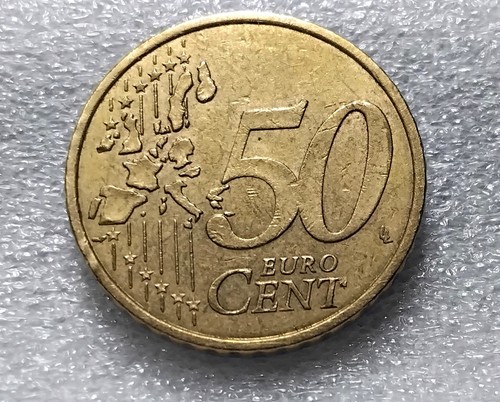 Moneda de Francia 50 céntimos, euro, año 1999 Unión Europea. exceso de metal. - Picture 2 of 8