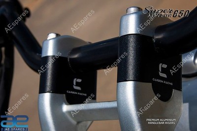 Straight Handlebar Riser Set Black For Royal Enfield Super Meteor 650 @Vi