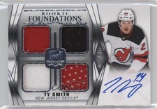 2020-21 Upper Deck The Cup Foundations Quad Jersey 9/15 Ty Smith #F-SM Auto 3hd