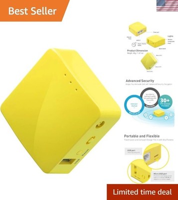 GL-MT300N-V2 Portable VPN Mini Travel Wi-Fi Router | 2 Ethernet Ports Included