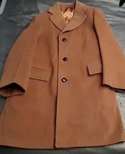 Original Vintage 60s Crombie Coat Hammersley London Made In Scotland Brown Large