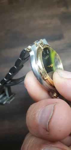 Vintage Gucci 9000M ブラックダイヤル ツートーン SS+GP クォーツ メンズ 腕時計 スイス製 読み取り - 画像24/24