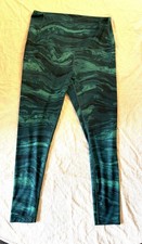 Zella High Waist Workout Leggings, Green/Blue, Excellent Condition, Size XL
