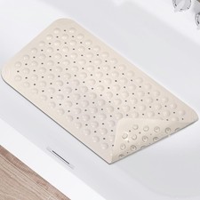 Non Slip Shower Mats for Inside 15 x 27.5" x 15" Rectangular , Beige