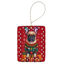 French Bulldog Holiday Christmas Porcelain Ornament DAC3089CO2