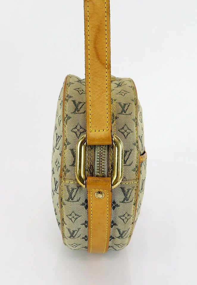 Auténtico Bolso de Hombro Redondo LOUIS VUITTON Jeanne GM Azul Mini Lin Lona #61519 Foto 4 de 4