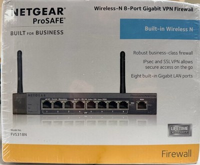 Netgear ProSAFE Wireless-N 8-Port Gigabit VPN Firewall FVS318N UNOPENED BOX