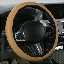 15 Inch Leather Steering Wheel Cover Soft Elastic Stretch Anti-s Color Beige