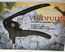 VINOPULL Handheld Uncorking Wine Bottle Opener Removes Corks in Seconds Cutter 