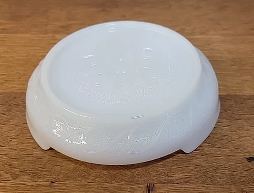 Anchor Hocking Sandwich Ivory Milk Glass Punch Bowl Stand Base Vintage