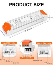 2 Pc 24V 60 W Dimmable LED Drivers 120 V To 24 V 2 Pack New