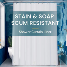 White Shower Curtain Liner 72 x 84 Extra Long Shower Liner Plastic Washable Show
