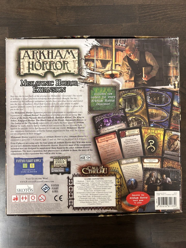 Fantasy Flight - Arkham Horror: Miskatonic Horror Expansion - ¡COMPLETO SIN PERFORAR! Foto 2 de 4