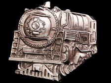 JB27128 COOL VINTAGE 1970s CUT-OUT  LOCOMOTIVE  TRAIN RAILROAD BELT BUCKLE