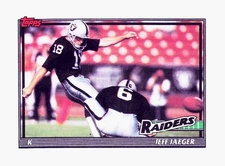 1991 Topps #106 Jeff Jaeger Los Angeles Raiders