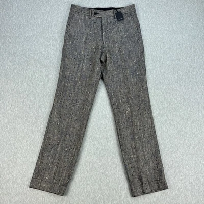 Walker Slater Edward Trousers Mens 28x30 Navy Scottish Tweed Herringbone NEW - Photo 1/4