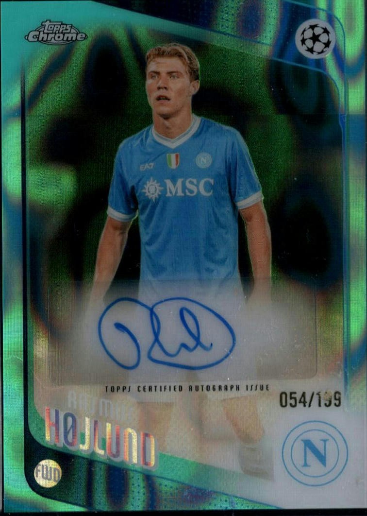 2025-26 Topps Chrome UCC #CA-RH Rasmus Højlund  Autograph Aqua Lava  #/199