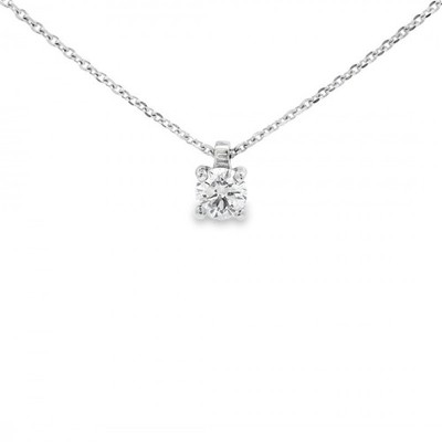 Kette De Momi Punktlicht 4GF Diamant 0,33 F VS2 EX EX EX GIA Laser Weißgold 750