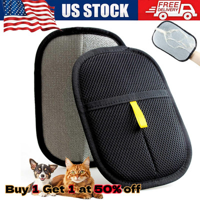 1-4 Pcs Electrostatic Pet Hair Removal Brush Double-sided Pet Grooming Gloves US