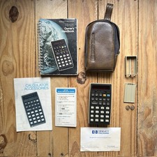 VTG HP 25 Hewlett Packard Calculator w/ Owner's Handbook Case Guide ETC WORKS