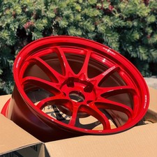 Set Of 4 Volk Racing Ce28n-plus 18x9.5 22 5x114.3 Red Wheels