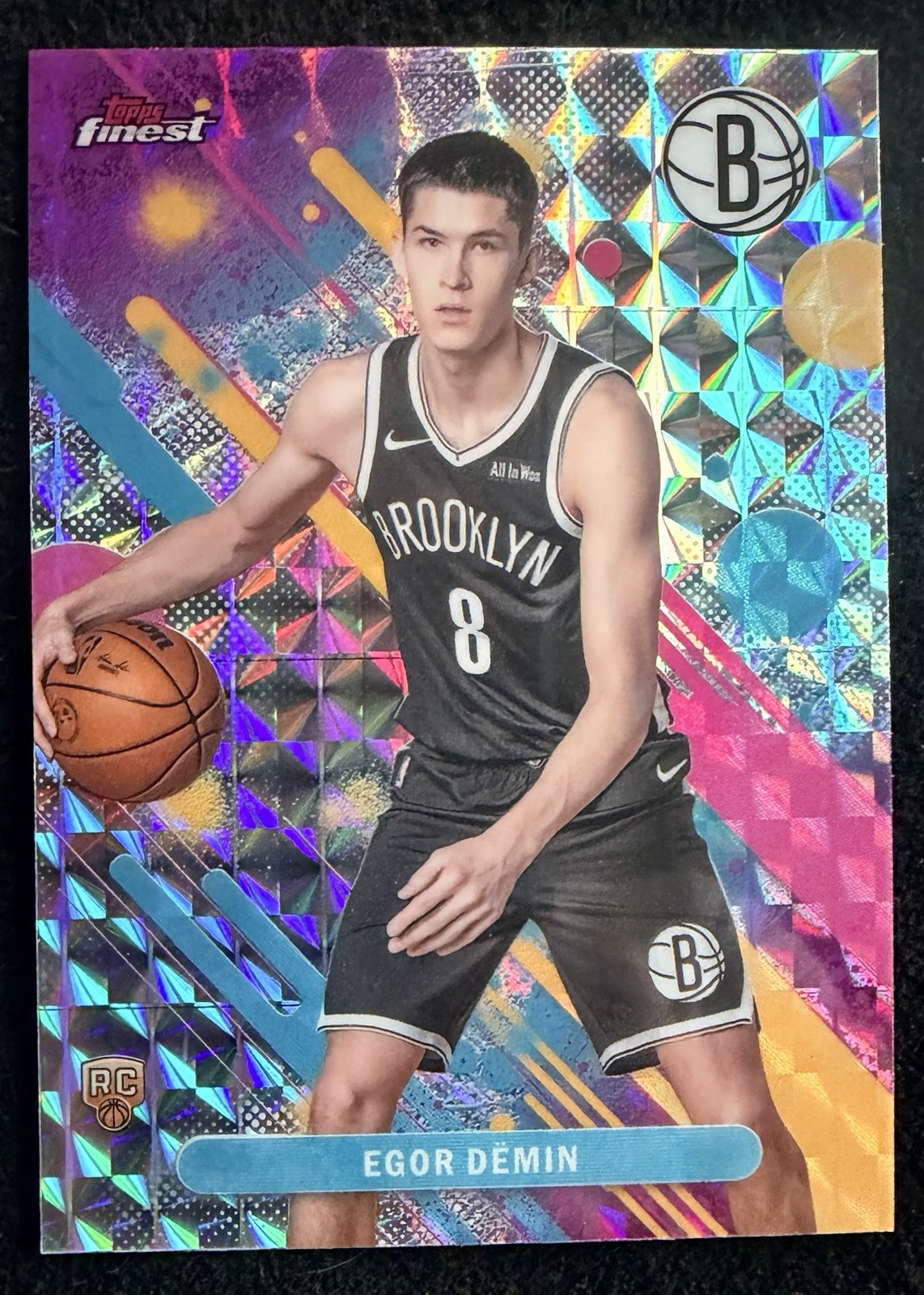 2025-26 Topps Finest Egor Demin Common RC Geometric Refractor Rookie #8 Nets