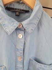 Womens Shirt by Lipsy UK 6 Button Up Long Sleeve Blouse Blue