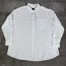 NWT Gap Shirt Women’s XL White 100% Linen Long Sleeve Button Up Lightweight