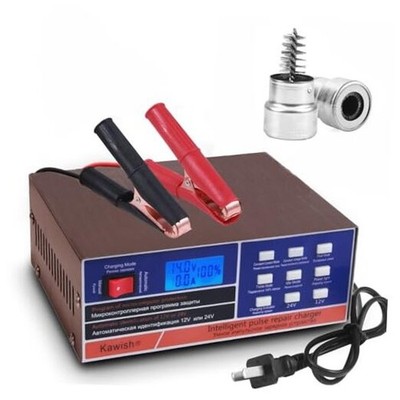 Full Automatic Car Battery Charger 12V/10A & 24V/7.5A - Intelligent Pulse Repair