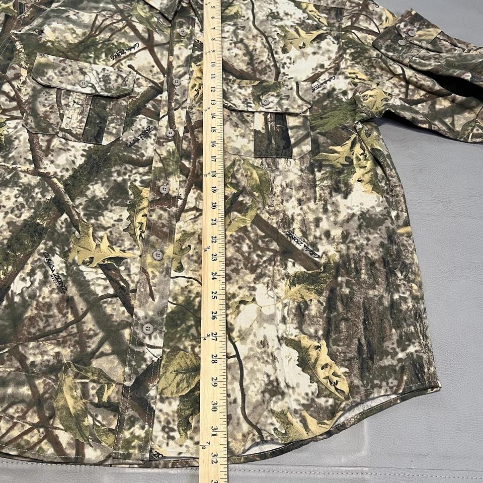 Cabela Zonz Mossy Oak Woodland Camo Hunt Outdoor Button Up Down Shirt-XL-3902 - Image 4 of 4