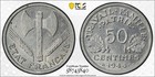 France 1944-B 50 Centimes Gad-425 F-196 PCGS MS 63