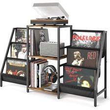 Record Player Stand with Vinyl Storage, Record Player Table Vinyl Record Storage