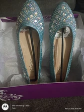 Light Blue Flats With Rhinestones Size 8.5, 7.5, And 6.5 Available