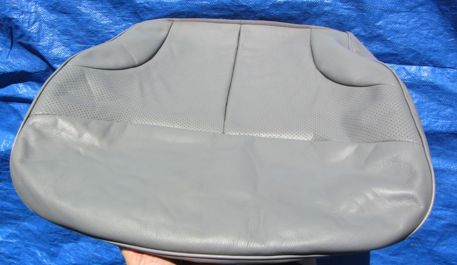 92-99 Mercedes W140 S320 S420 S500 OEM GRAY Leather Bottom Drivers Seat Cover