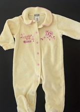 Infant Girls 9 Months CARTERS vintage 1990 s Cotton Terry FOOTED SNAP SLEEPER