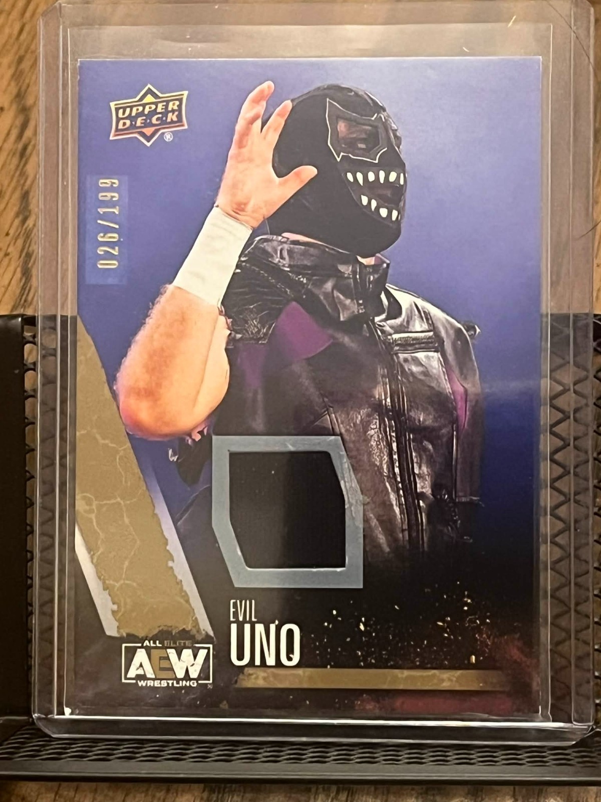 EVIL UNO 2021 UPPER DECK AEW SPECTRUM GOLD #59 WRESTLING WORN RELIC PATCH /199!!