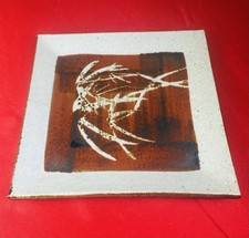 Dennis Kirchmann Studio Pottery Plate Dish Stoneware 9.25  Indiana Retro Artist