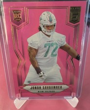 2025 Panini Donruss Elite - Rookies Jonah Savaiinaea #186 Pink Ink (RC) Dolphins