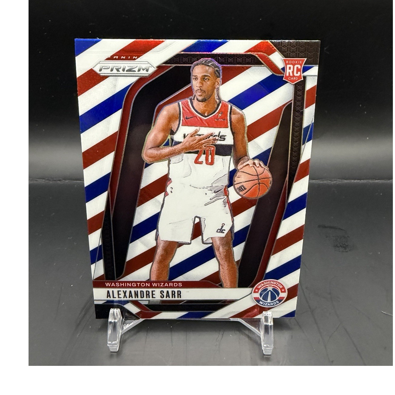 Panini Prizm 2024-25 Alexandre Sarr Red White & Blue Prizm Rookie #264 Wizards