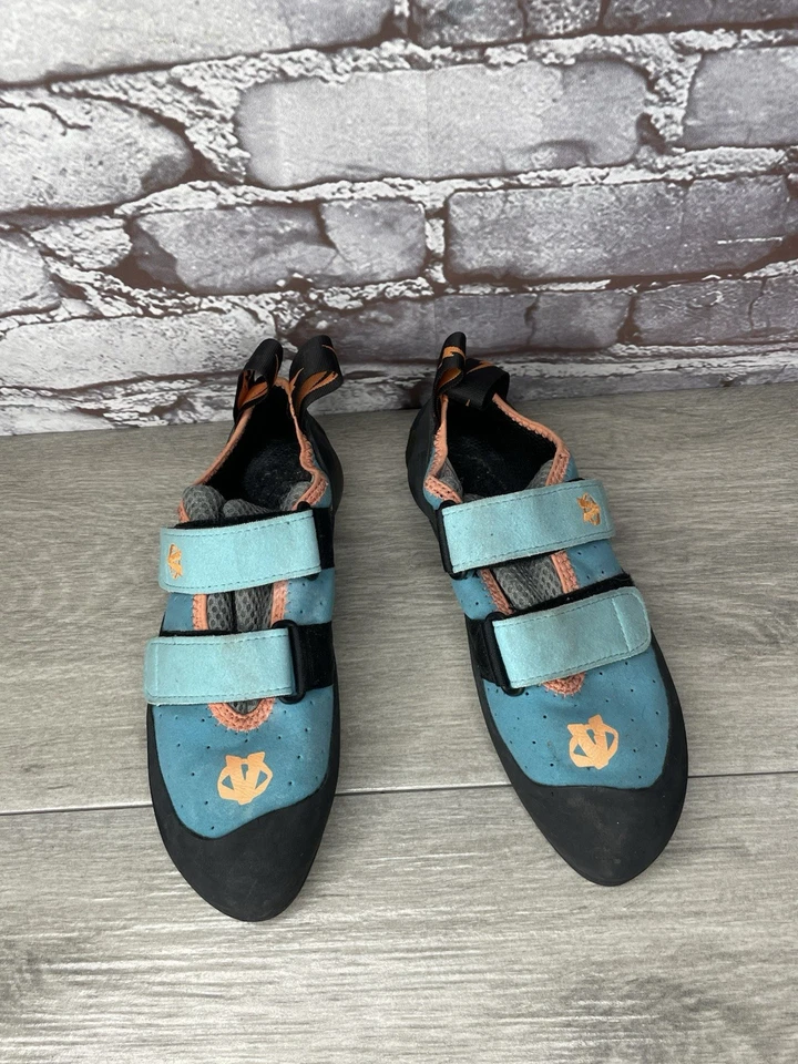 Zapatos Evolv Elektra Azul Doble Correas Azul Melocotón Escalada en Roca Mujeres 36EU/6M EE. UU. Foto 4 de 4