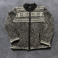 Vintage Jones New York Sport Sweater Womens Medium Wool Fair Isle Full Zip Knit